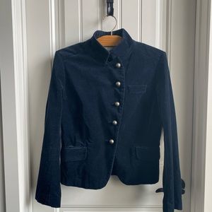 Navy Blue Velvet Jacket Large